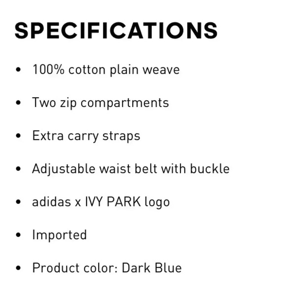 NWT Adidas x Ivy Park Denim Waist Fanny Pack Bag - Picture 7 of 8